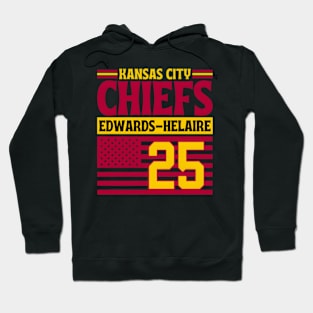 Kansas City Chiefs Edwards-Helaire 25 American Flag Football Hoodie